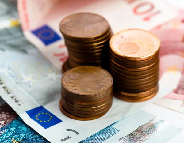Fecho das notas de euro — Fotografia de Stock