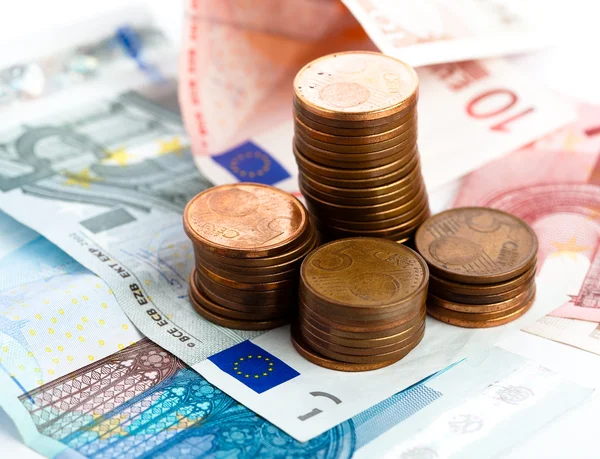 Euro munt fortuin — Stockfoto