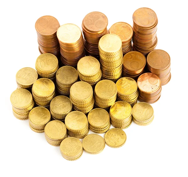Euro cent mucchio — Foto Stock