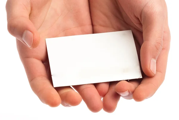 Kéz találat a kártya — Stock Fotó