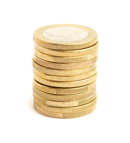 Euro mynt högen — Stockfoto