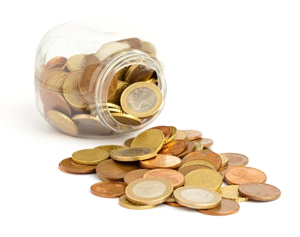 Euro coin bottle — Stock Photo, Image