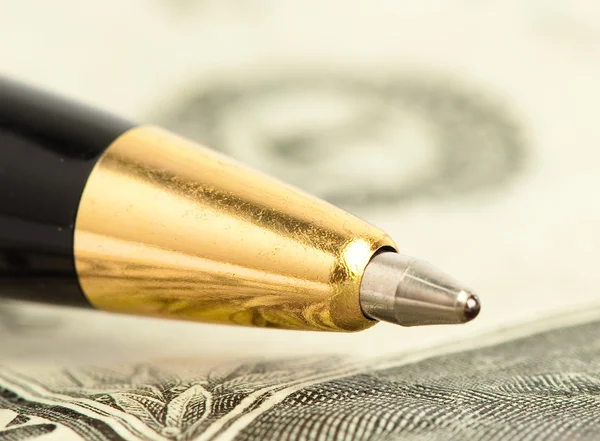 Pen on dollar — Stock Photo, Image