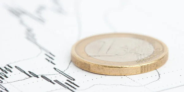 Euro munt grafiek — Stockfoto