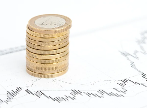 Euro coin graph — Stock Photo, Image