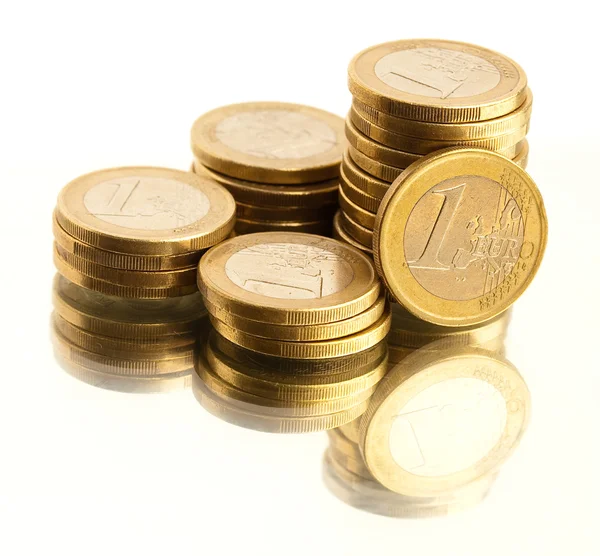 Монеты евро — стоковое фото