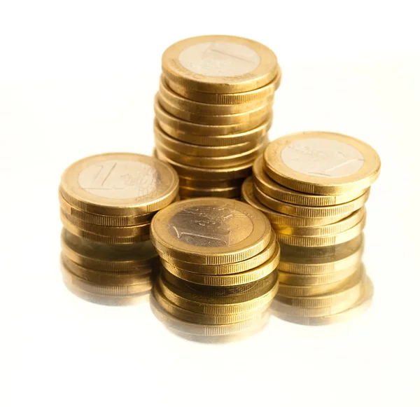 Monedas en euros — Foto de Stock