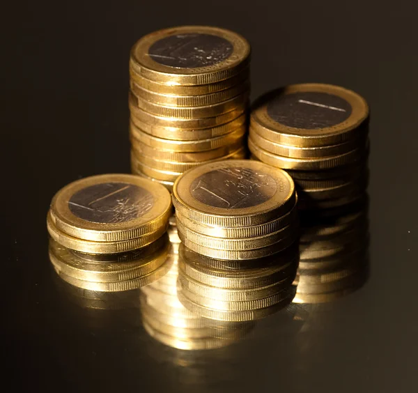 Euro coin reflection — Stock Photo, Image
