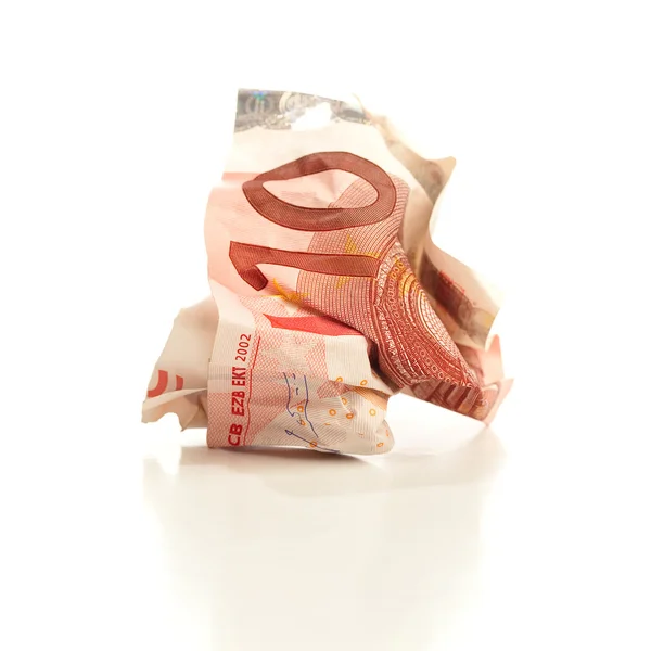 Crumple billet en euros — Photo