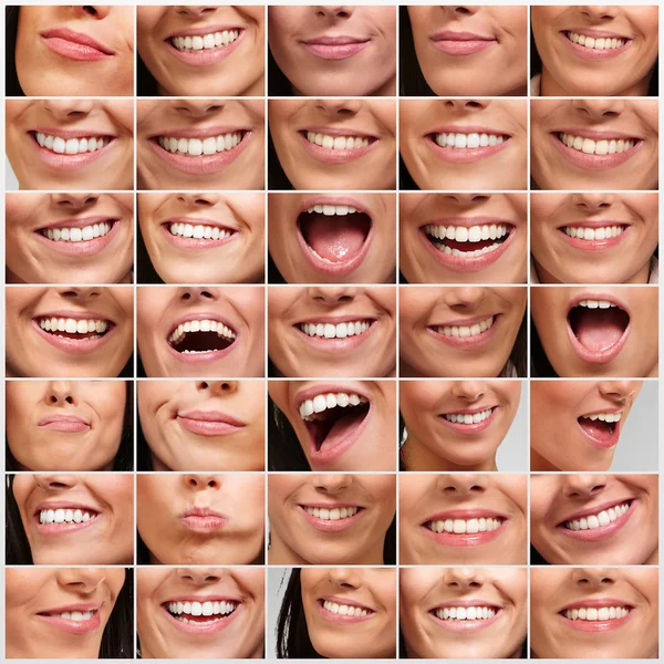 Collection of pretty girl mouth gestures — Stock Photo, Image