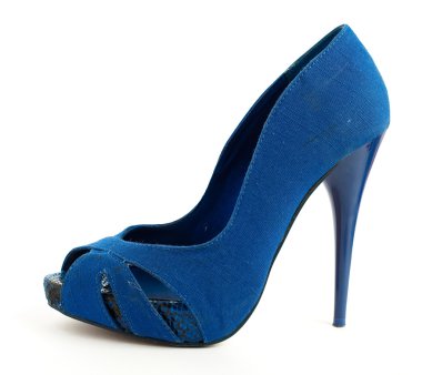 Blue high heeled shoe clipart