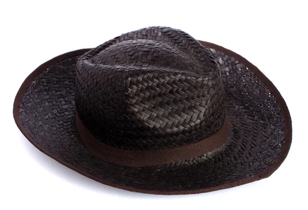 Czarny kapelusz słomkowy — Zdjęcie stockowe