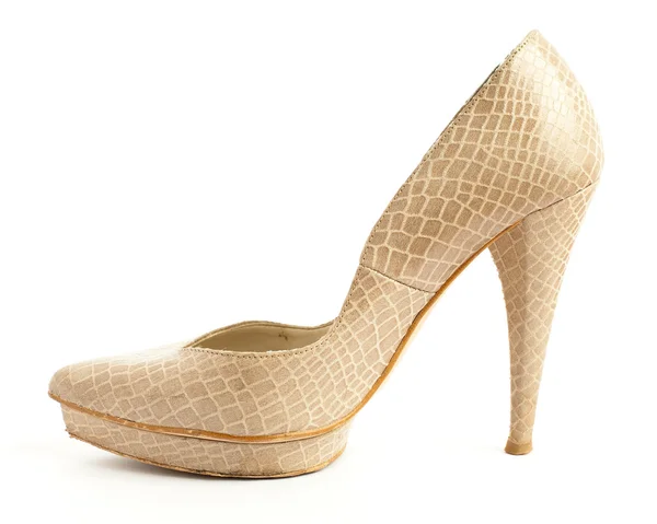 Beige high heeled shoe — Stock Photo, Image
