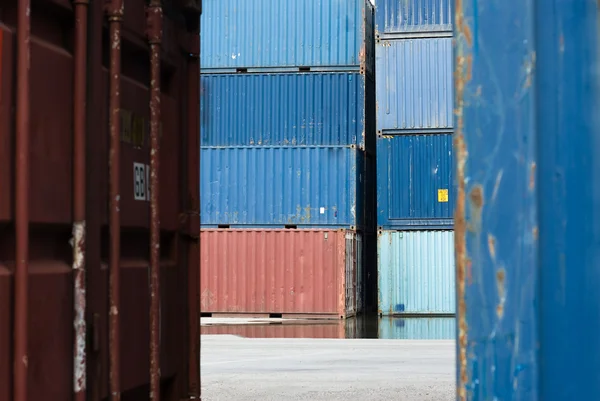 Containers op haven — Stockfoto