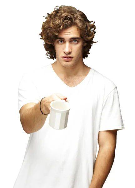 Man offering cup — Stock Photo, Image