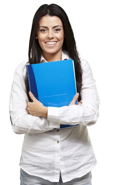 Woman holding a notebook Stock Image