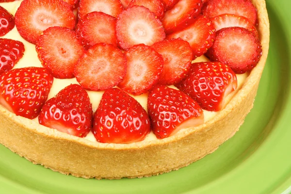 草莓和奶油馅饼 — 图库照片