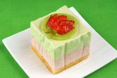 Strawberry and kiwi bavarian cream dessert clipart