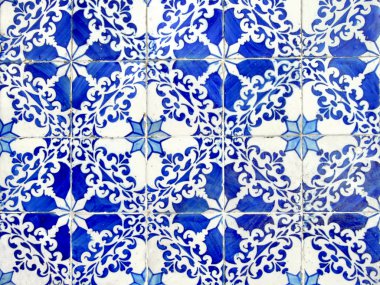 Old ceramic tiles, azulejos clipart