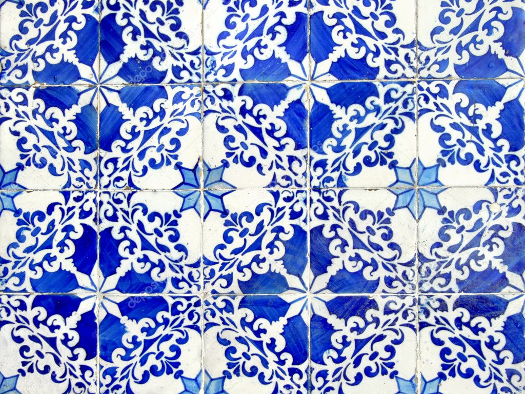 Old ceramic tiles, azulejos — Stock Photo © citylights #8495664