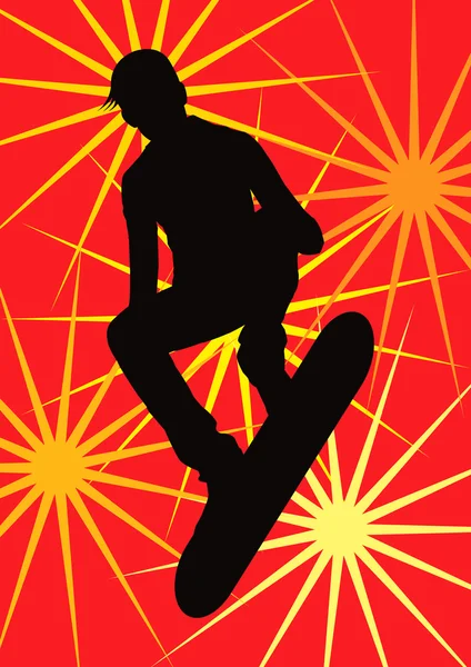 Stock vector Skateboarder silhouette