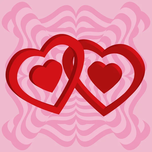 Couple of hearts — Stock Vector