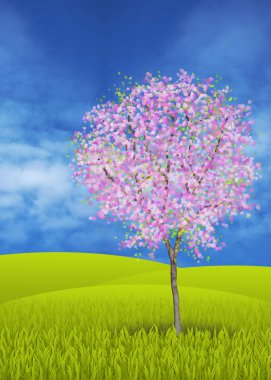 Blossoming apple tree clipart