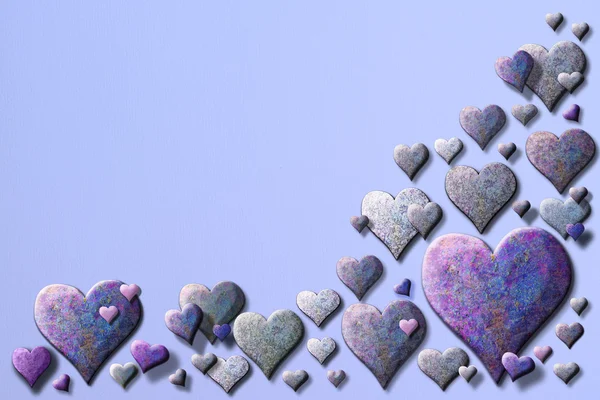 Valentinecard της λεβάντας, με μωβ καρδιά — Φωτογραφία Αρχείου