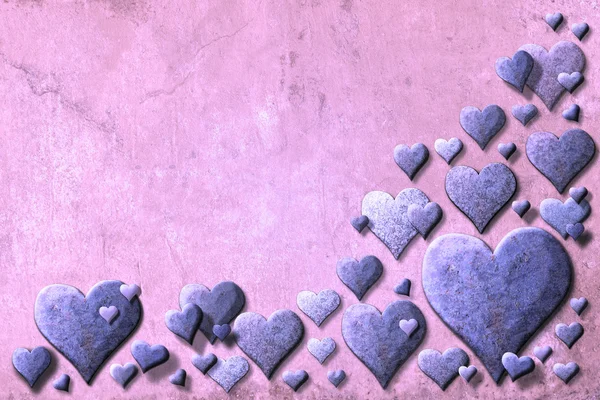 Valentinecard púrpura con corazón púrpura Stockafbeelding