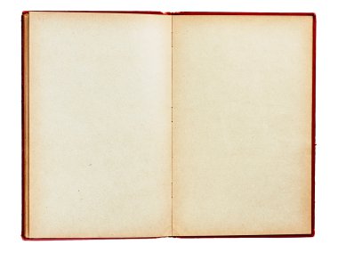 Old book with empty pages isolated clipart