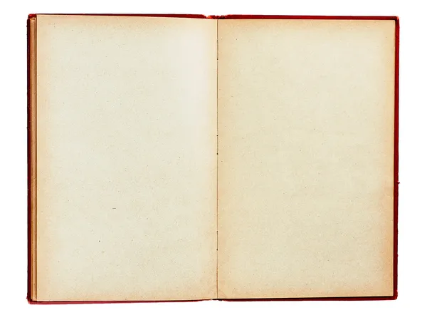 Oud boek met lege pagina's geïsoleerd Stockafbeelding