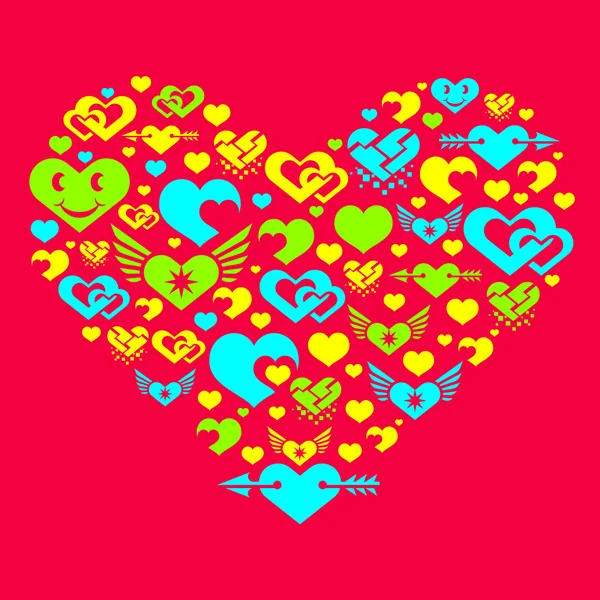 Colorful hearts — Stock Vector