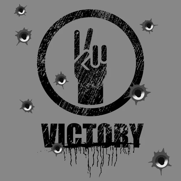 Teken van overwinning — Stockvector