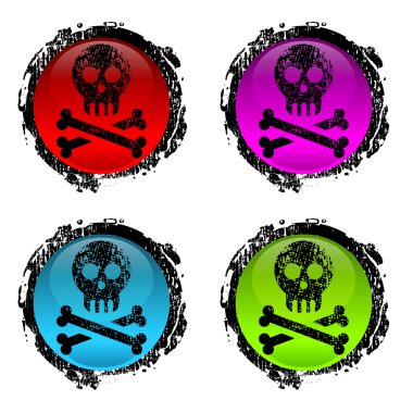 Grunge signs of human skull clipart