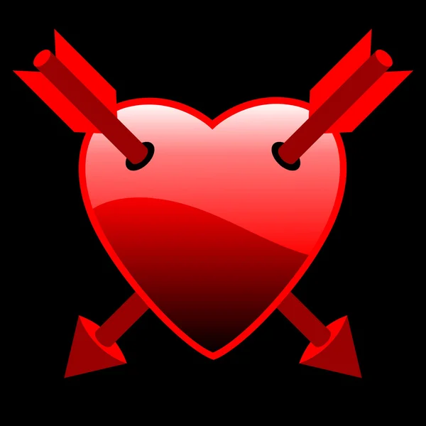 Coeurs avec flèches — Image vectorielle