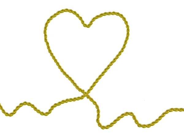 Alla hjärtans dag - gyllene hjärta Stockbild