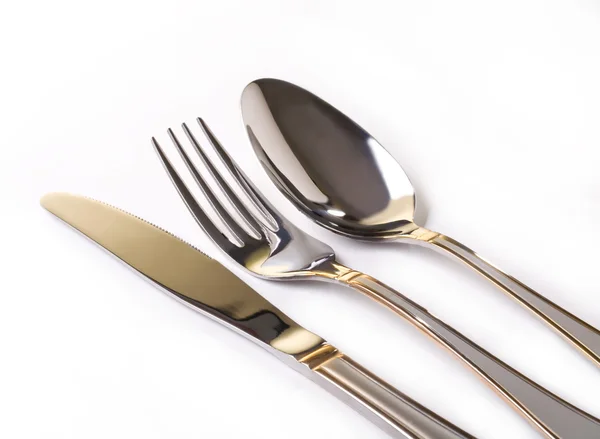 Forchetta, coltello e cucchiaio — Foto Stock