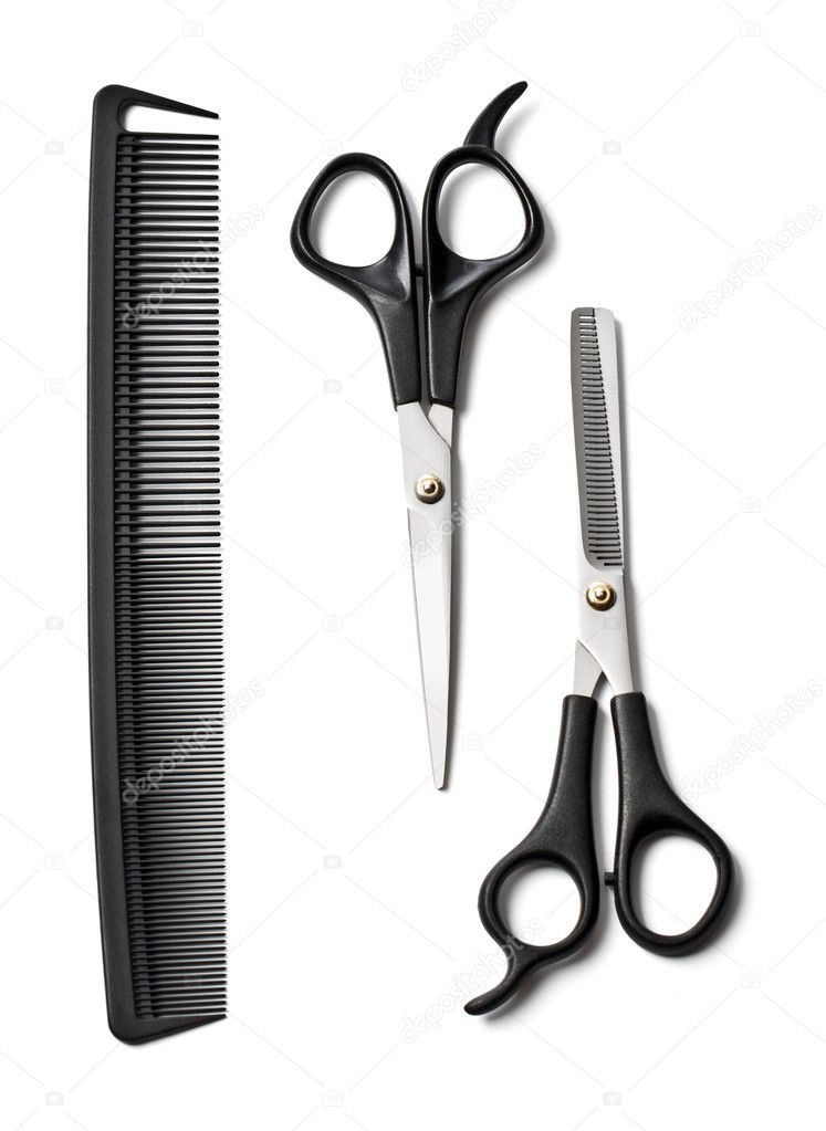 Scissors and comb