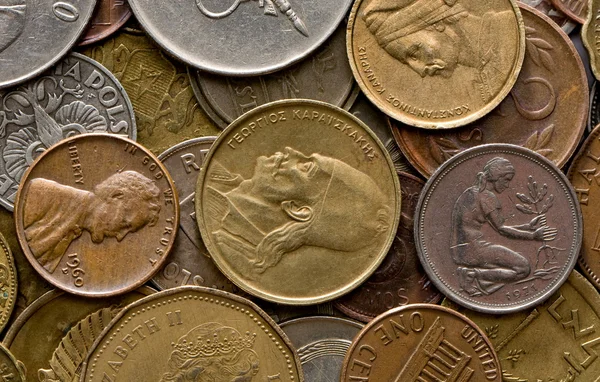 Старий метал монети — стокове фото