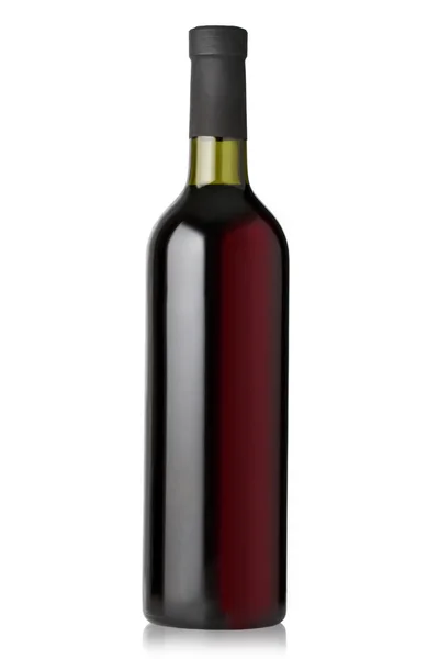 Röda vinflaskor — Stockfoto