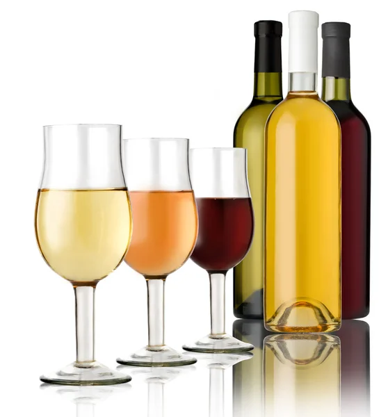 3 glazen wijn — Stockfoto