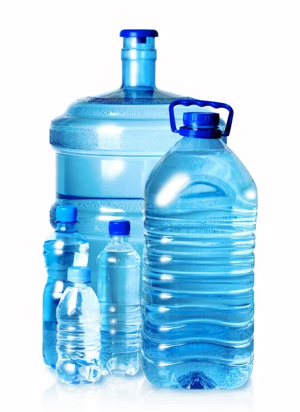 5 butelek wody — Zdjęcie stockowe