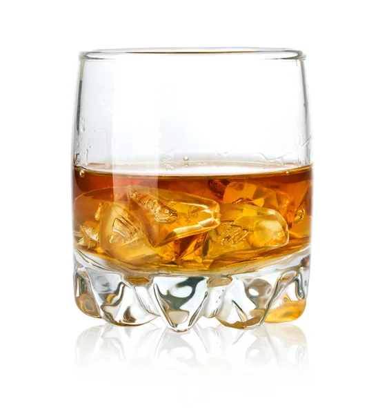 Whisky glass and ice — Stock Photo, Image