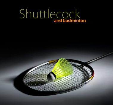 Shuttlecock and badminton clipart