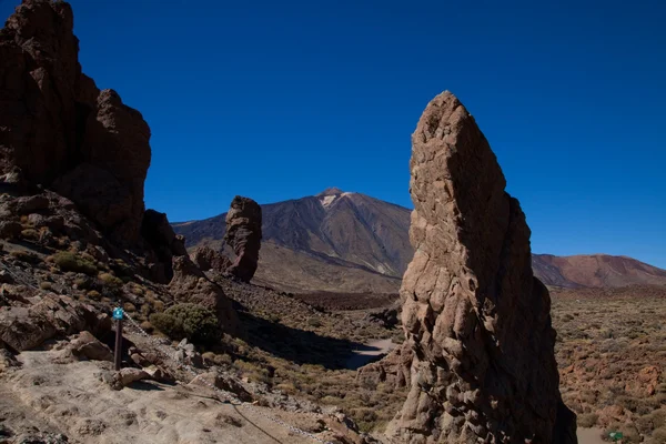 Rocky outcrops and Mt Teide summit Royalty Free Stock Photos