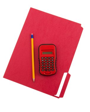 Colorful Folder and Calculator clipart