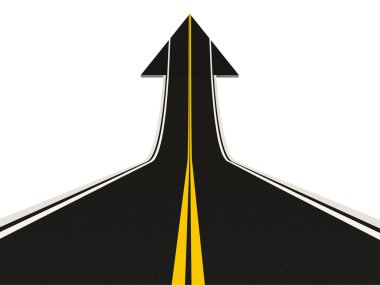Road in Shape of Arrow isolated on white background (Success Concept) clipart