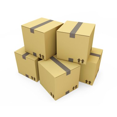 Cardboard Boxes isolated on white background clipart