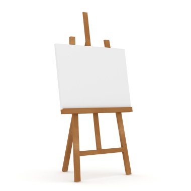 Wooden Easel on white background clipart
