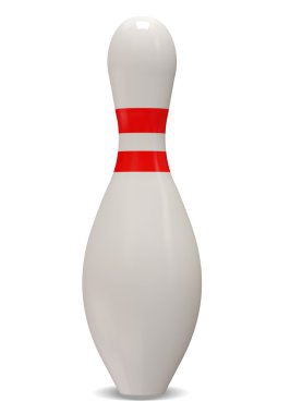 3d Bowling Pin on white background clipart